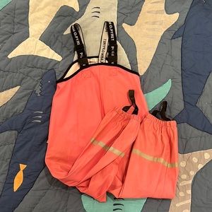 Polarn O Pyret Pink Suspender Rain Pants 4-6
